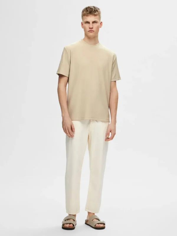 SELECTED 180 RELAXED FIT CROPPED JEANS Beige Clearance