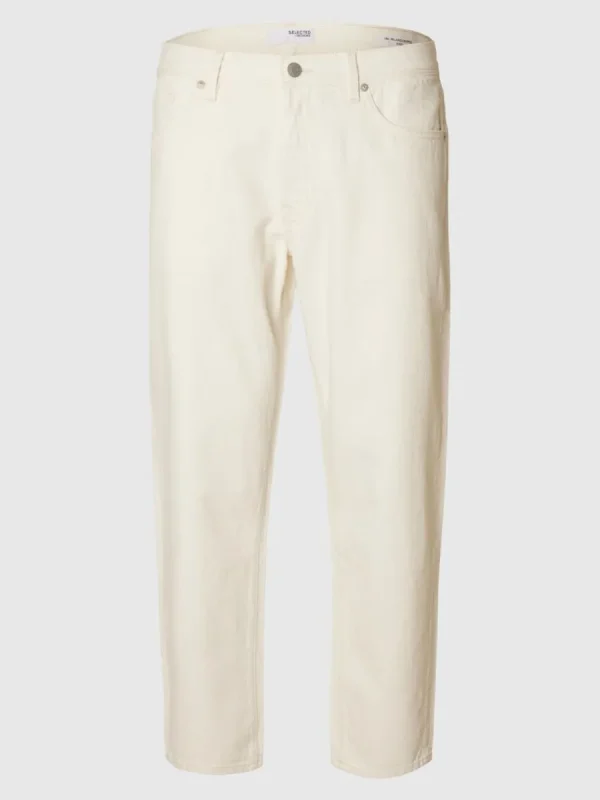 SELECTED 180 RELAXED FIT CROPPED JEANS Beige Clearance