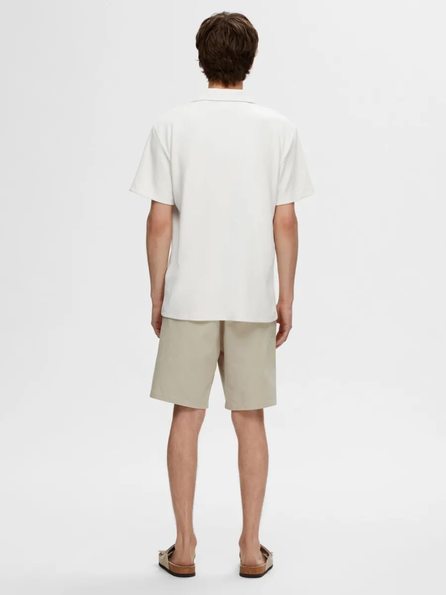 ribbad_cuban_collar_kortr_1.webp SELECTED RIBBAD CUBAN COLLAR KORTÄRMAD SKJORTA White Best Sale