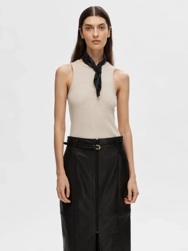 SELECTED RIBBAD LINNE Beige Store