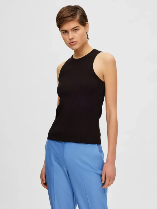 SELECTED RIBBAD LINNE Black Fashion
