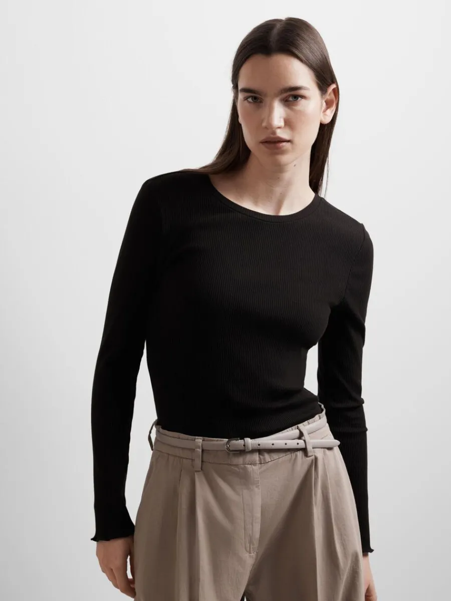ribbad_lngrmad_topp_2-3.webp SELECTED RIBBAD LÅNGÄRMAD TOPP Black Best Sale
