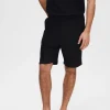 SELECTED RIBBAD SHORTS Black Best Sale
