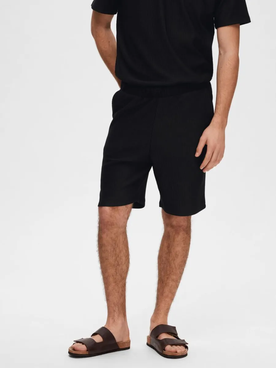 ribbad_shorts_0.webp SELECTED RIBBAD SHORTS Black Best Sale