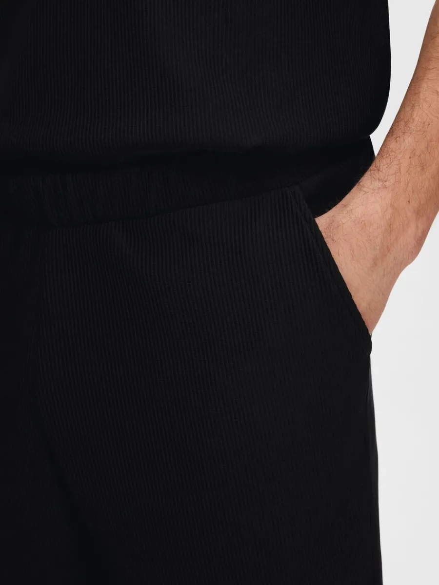 ribbad_shorts_4.webp SELECTED RIBBAD SHORTS Black Best Sale