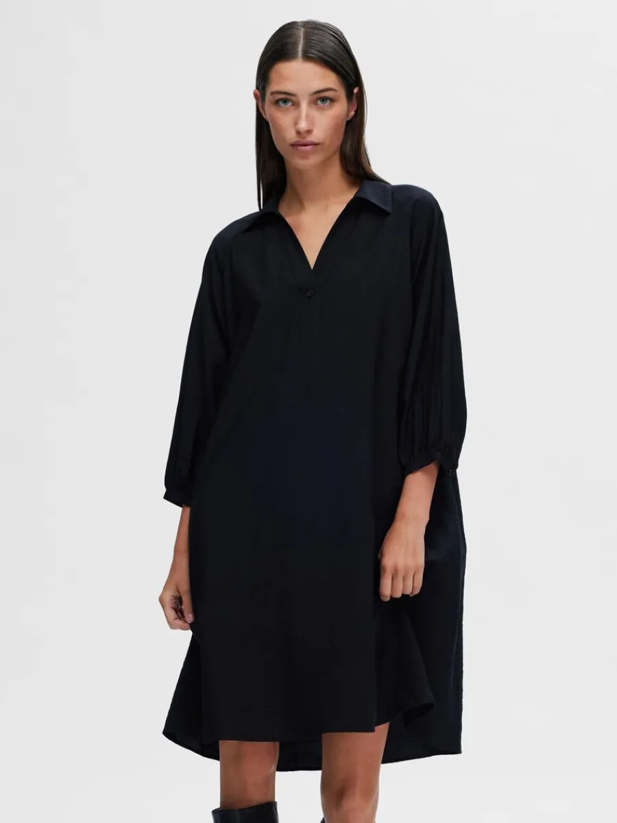 rmad_kort_klnning_0.webp SELECTED 3/4-ÄRMAD KORT KLÄNNING Black Online
