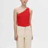 SELECTED ÄRMLÖS ENAXLAD TOPP Red Shop