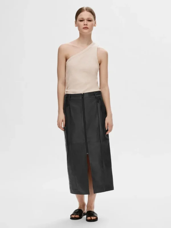 SELECTED ÄRMLÖS ENAXLAD TOPP Beige Clearance