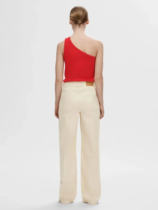 SELECTED ÄRMLÖS ENAXLAD TOPP Red Shop
