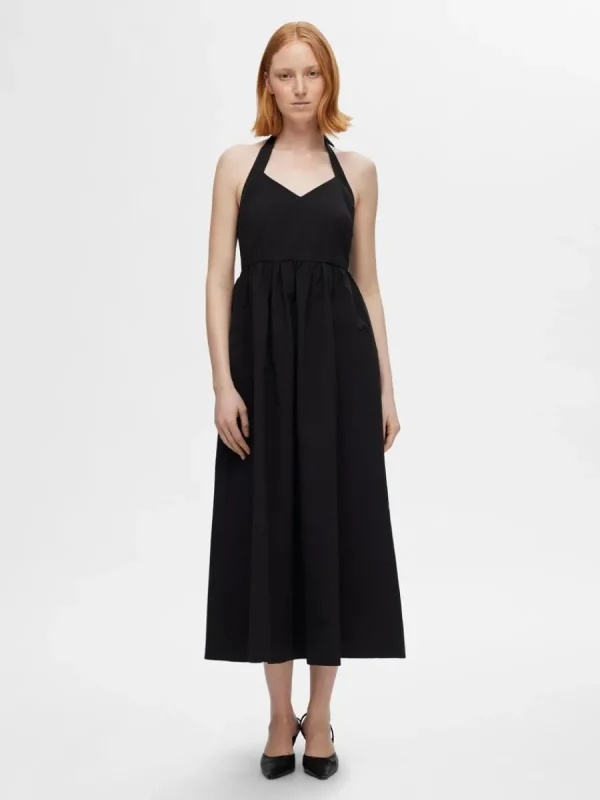 SELECTED ÄRMLÖS HALTERNECKKLÄNNING Black Flash Sale