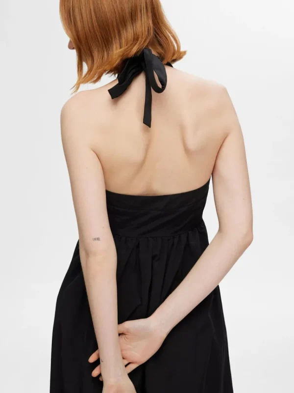 SELECTED ÄRMLÖS HALTERNECKKLÄNNING Black Flash Sale