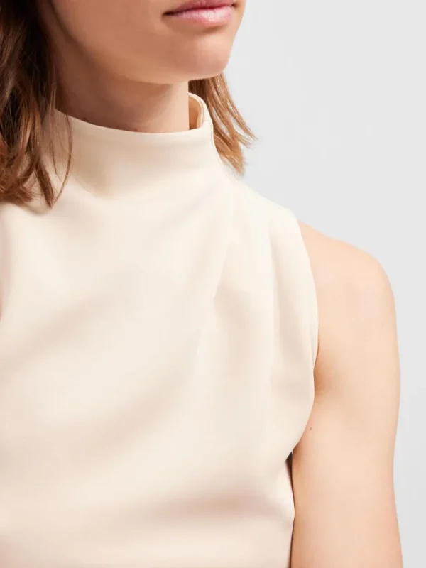 SELECTED ÄRMLÖS KORT KLÄNNING Beige Shop