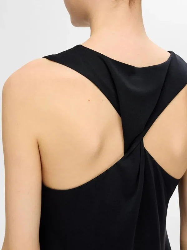 SELECTED ÄRMLÖS KORT KLÄNNING Black Discount