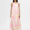 SELECTED ÄRMLÖS MAXIKLÄNNING Pink Discount