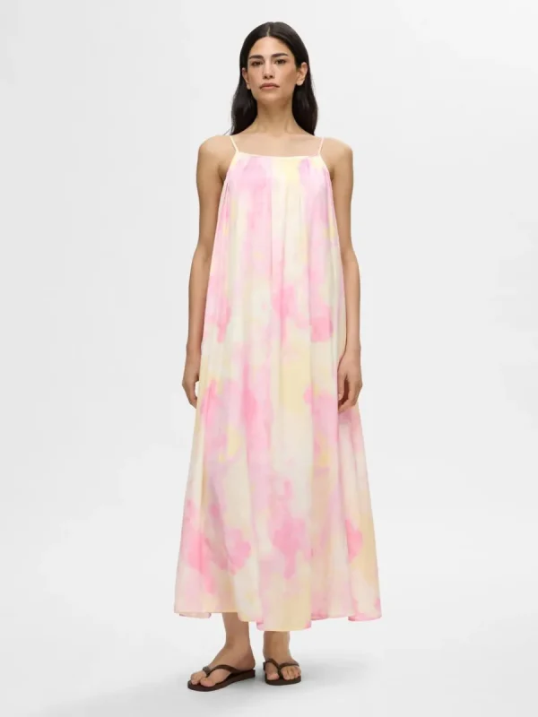 SELECTED ÄRMLÖS MAXIKLÄNNING Pink Discount