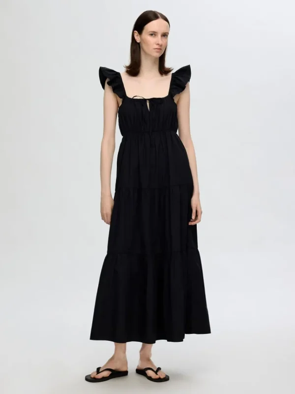 SELECTED ÄRMLÖS MAXIKLÄNNING Black Store