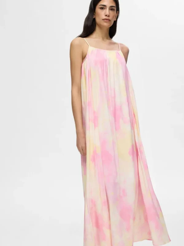 SELECTED ÄRMLÖS MAXIKLÄNNING Pink Discount