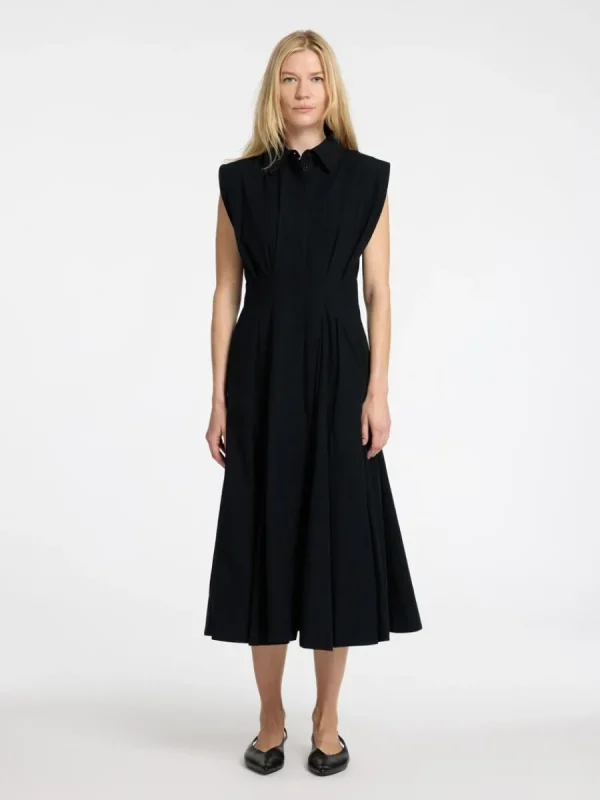 SELECTED ÄRMLÖS MIDIKLÄNNING Black Sale