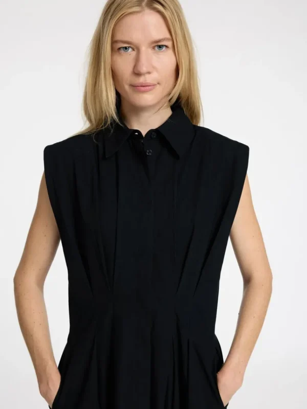 SELECTED ÄRMLÖS MIDIKLÄNNING Black Sale