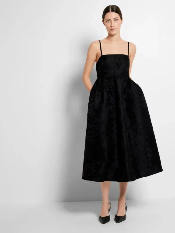 SELECTED ÄRMLÖS MIDIKLÄNNING Black Cheap
