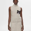 SELECTED ÄRMLÖS STICKAD TOPP Beige Sale