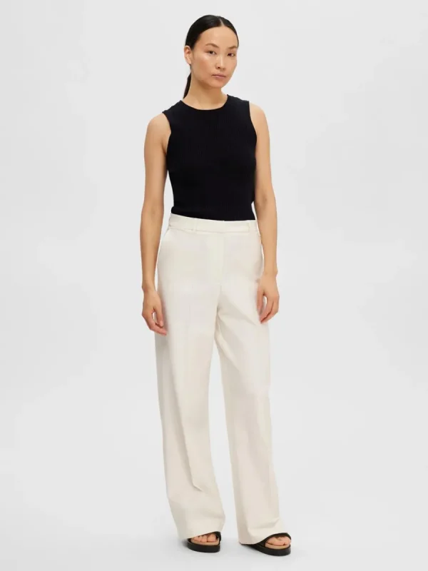SELECTED ÄRMLÖS STICKAD TOPP Black Shop