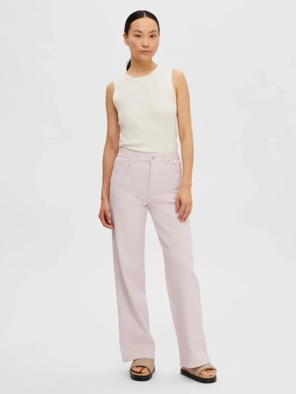 SELECTED ÄRMLÖS STICKAD TOPP Beige Online