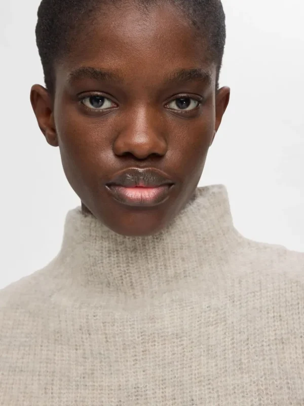 SELECTED ÄRMLÖS STICKAD TOPP Beige Sale