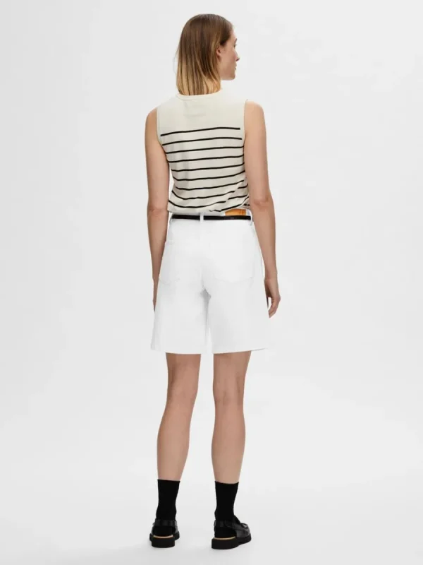 SELECTED ÄRMLÖS STICKAD TOPP Beige Store