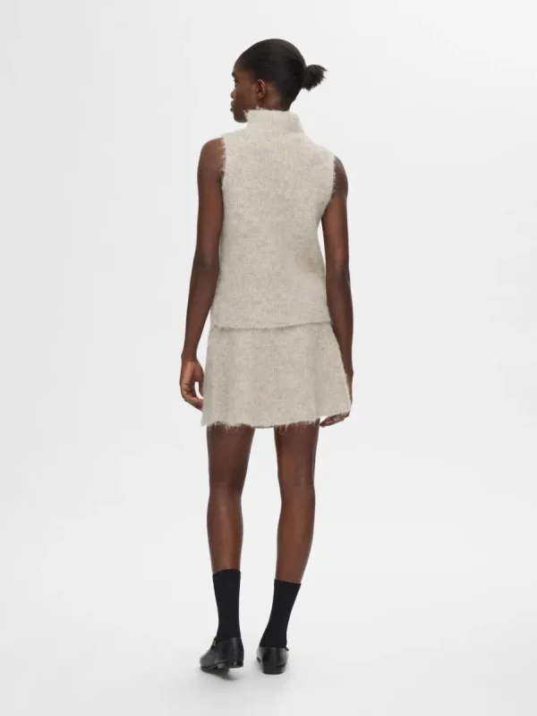 SELECTED ÄRMLÖS STICKAD TOPP Beige Sale