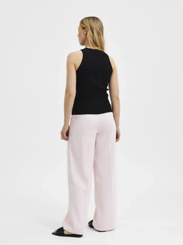 SELECTED ÄRMLÖS STICKAD TOPP Black Flash Sale