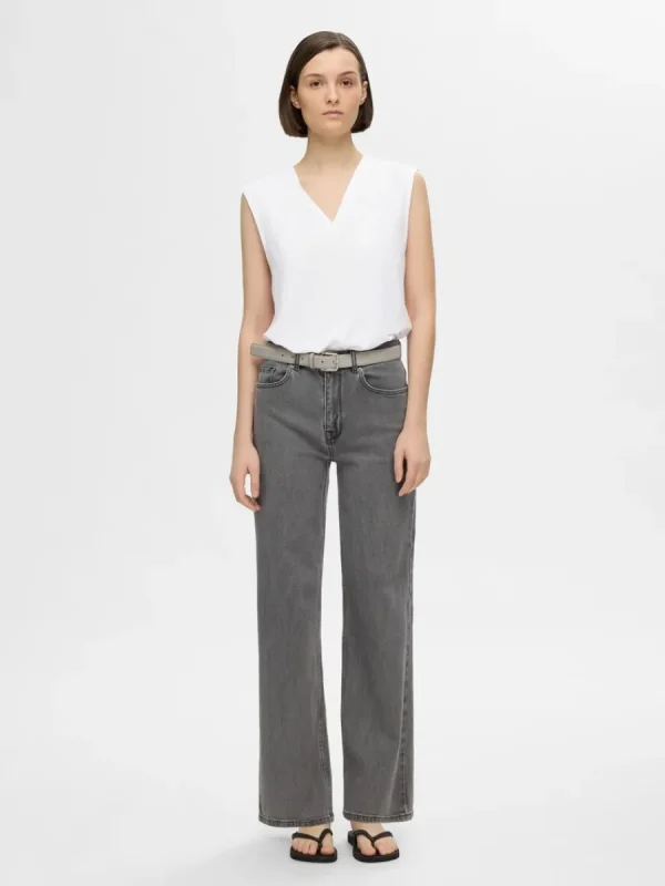 SELECTED ÄRMLÖS V-RINGAD TOPP White Best Sale
