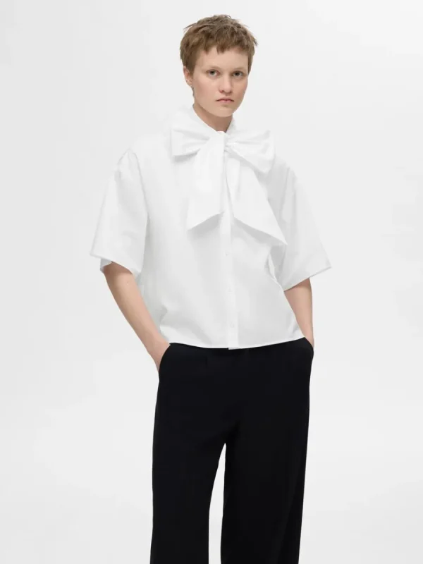 SELECTED ROSETT KORTÄRMAD SKJORTA White Sale