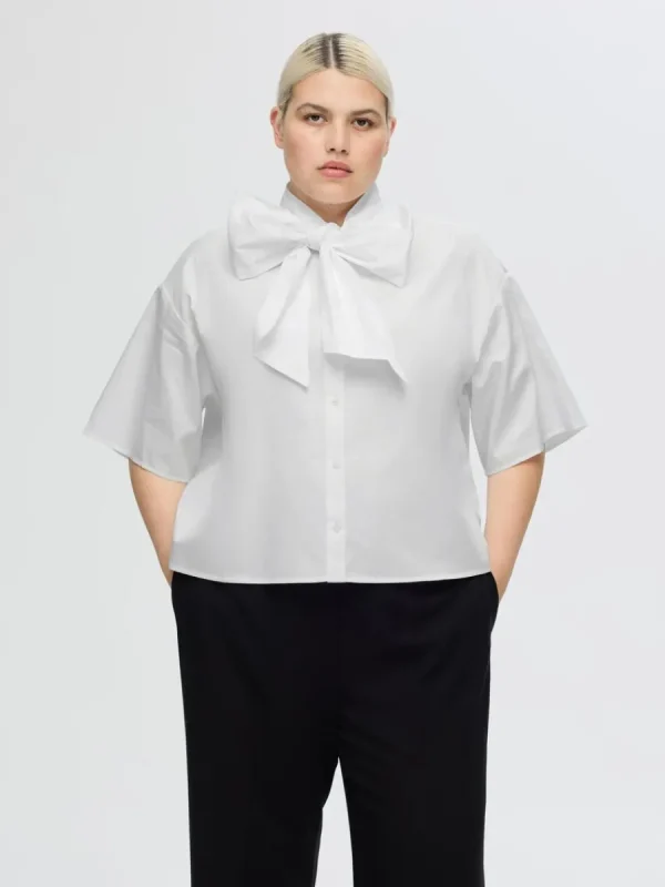 SELECTED ROSETT KORTÄRMAD SKJORTA White Sale