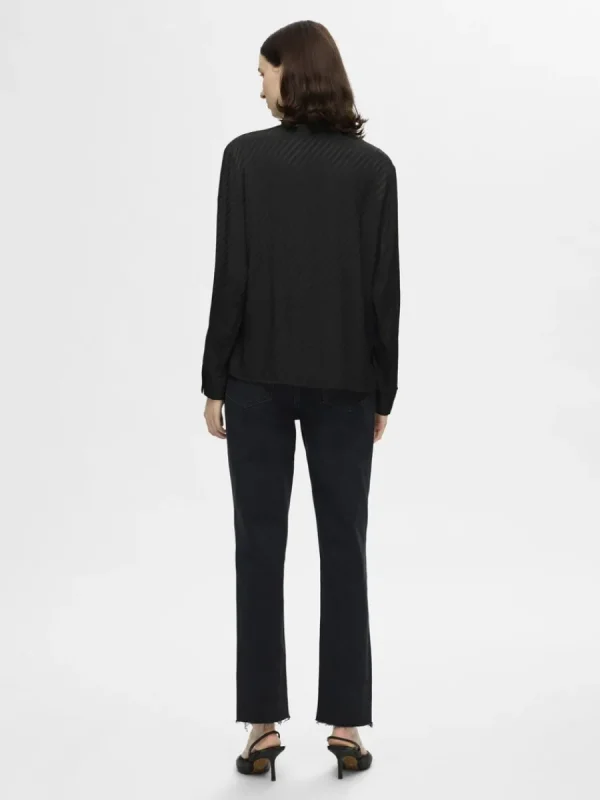 SELECTED ROSETTDETALJ SATINSKJORTA Black Store
