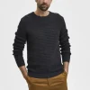 SELECTED RUNDRINGAD STICKAD TRÖJA Grey Best