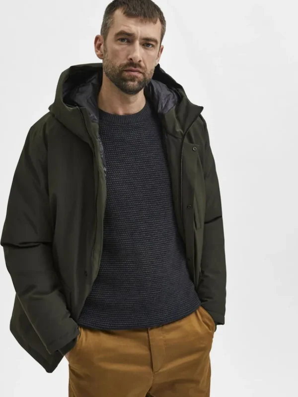 SELECTED RUNDRINGAD STICKAD TRÖJA Grey Best
