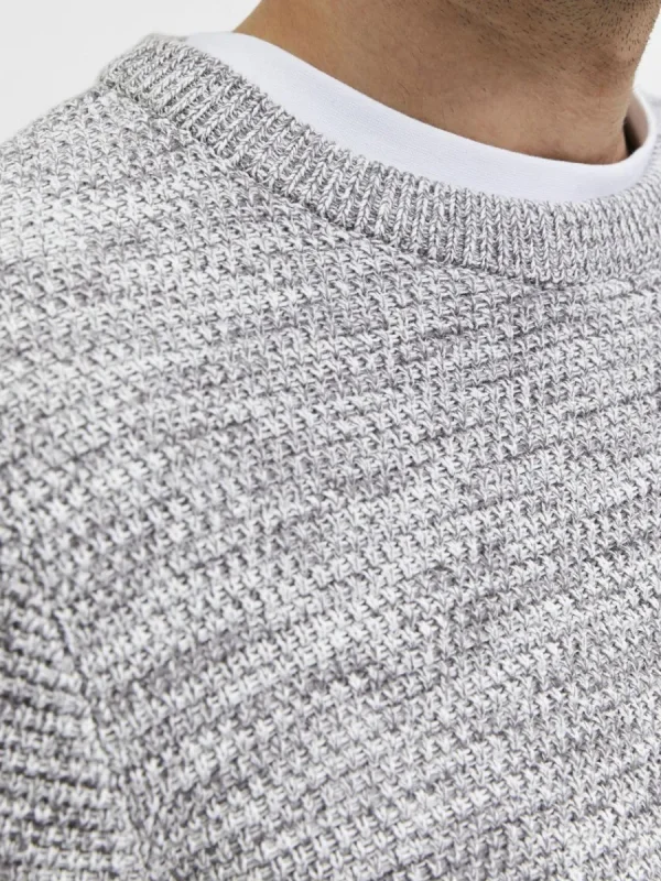SELECTED RUNDRINGAD STICKAD TRÖJA Grey Clearance