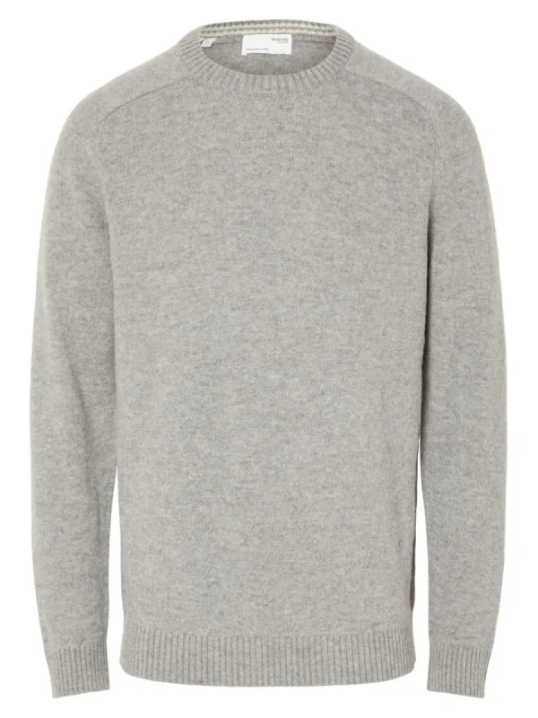 SELECTED RUNDRINGAD STICKAD TRÖJA Grey Online