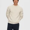 SELECTED RUNDRINGAD TRÖJA Beige Clearance