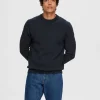 SELECTED RUNDRINGAD TRÖJA Blue Clearance