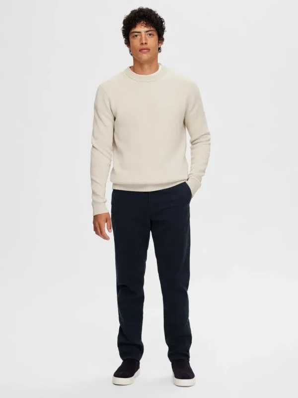 SELECTED RUNDRINGAD TRÖJA Beige Clearance