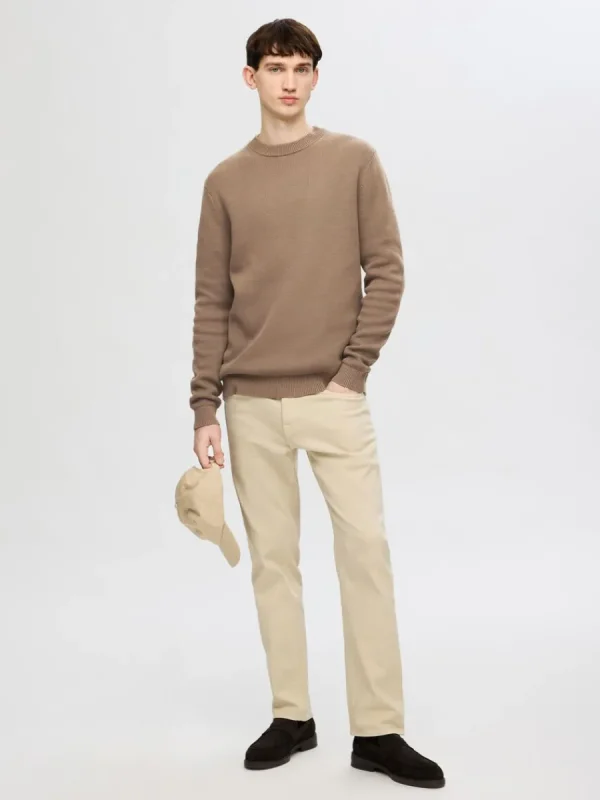 SELECTED RUNDRINGAD TRÖJA Brown Best Sale