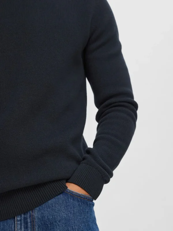 SELECTED RUNDRINGAD TRÖJA Blue Clearance