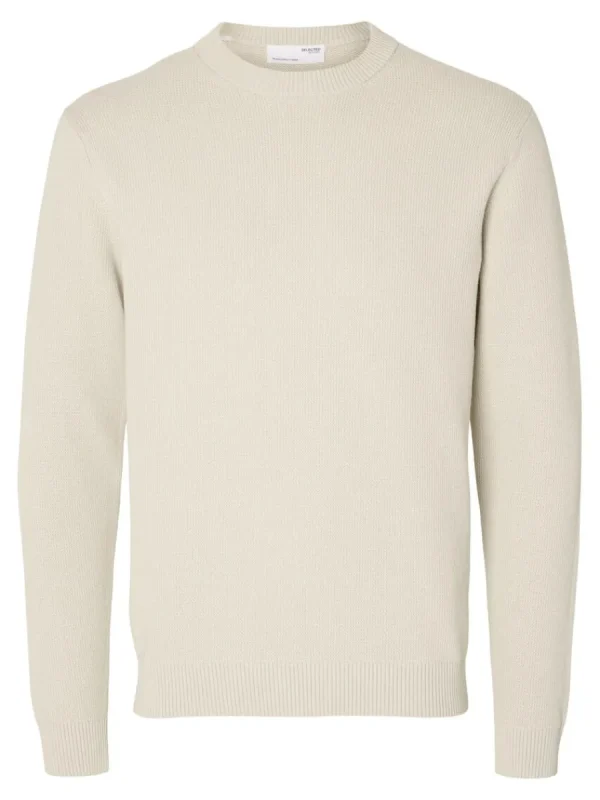 SELECTED RUNDRINGAD TRÖJA Beige Clearance