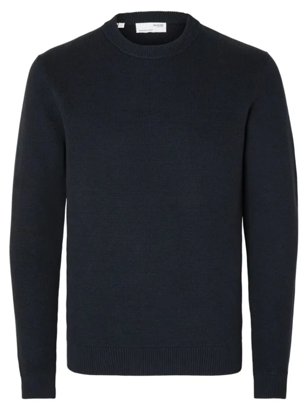 SELECTED RUNDRINGAD TRÖJA Blue Clearance
