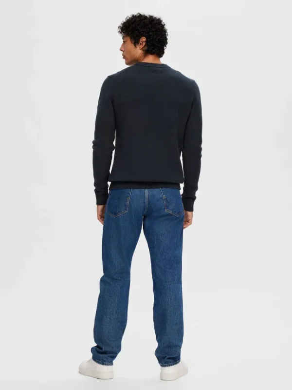SELECTED RUNDRINGAD TRÖJA Blue Clearance