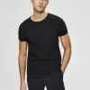 SELECTED RUNDRINGAD T-SHIRT Black Clearance