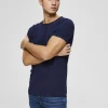 SELECTED RUNDRINGAD T-SHIRT Blue New