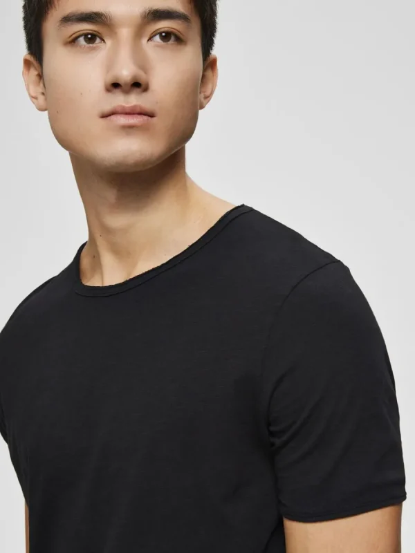 SELECTED RUNDRINGAD T-SHIRT Black Clearance